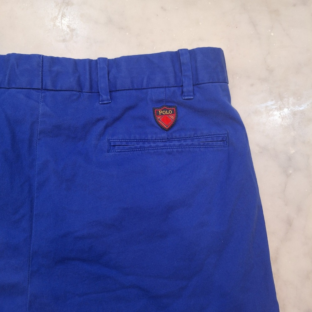 Polo Golf Ralph Lauren Shorts Mens 36 Blue Cotton Twill Stretch Crest Chino Golf - Picture 1 of 10